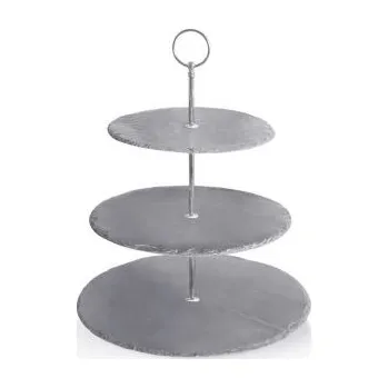 Etažérka 3 patrová 34 cm přírodní břidlice