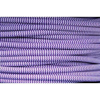 elektrický kabel Textilní kabel Zig Zag Fialovo-Bílý 22 opředený 2x0,75 a 3x0,75mm2, Počet vodičů v kabelu 2 vodiče v kabelu (2x0,75mm2)