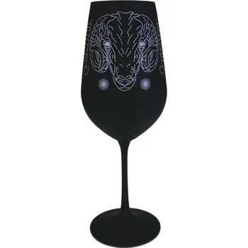 Sklenice Černá číše na víno znamení Beran 0,55 l (Skleněná číše se znamením zvěrokruhu)