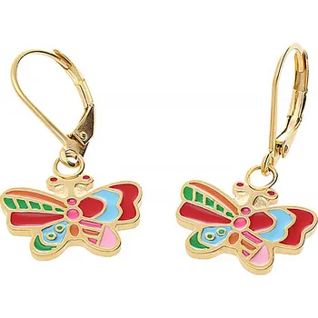 Souprava šperků MPM Dámské visací ocelové nerezové náušnice 7069 - pozlacené