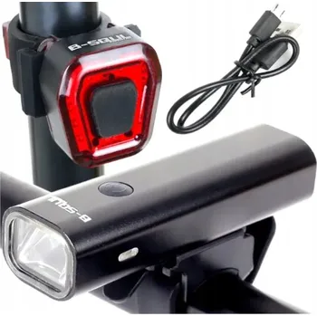 Cyklosvítilna SADA SVĚTEL NA KOLO B-SQUL PŘEDNÍ ZADNÍ LED USB NABÍJECÍ SILNÉ