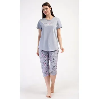 Dámské oblečení Dámské pyžamo kapri Mia - šedá - XXL