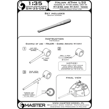 Plastikový model 1/35 Italian 47mm L/32 gun barrel