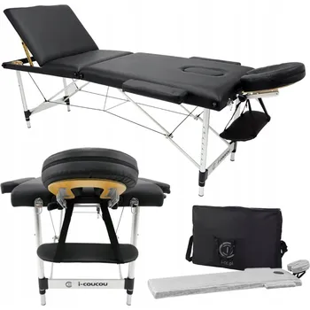 Masážní stůl Skládací masážní stůl hliníkový i-coucou černý