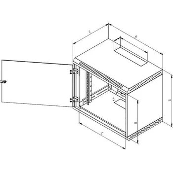 Rozvaděč Triton 19" rozvaděč jednodílný 9U/500mm plechové dveře