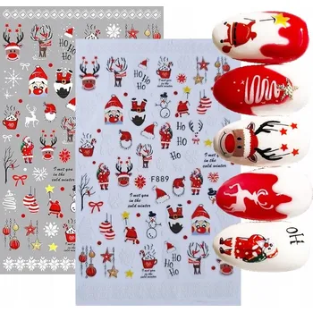 samolepka Samolepky na nehty 3D Vánoční Mikuláš E187