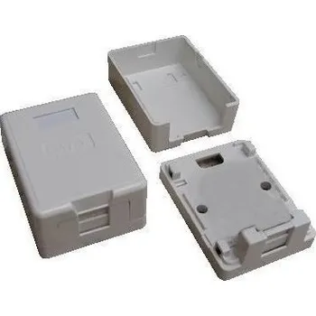 Síťový konektor DATACOM Datová zásuvka neosazená pro 1x RJ45 keystone, na omítku (protiprachová)