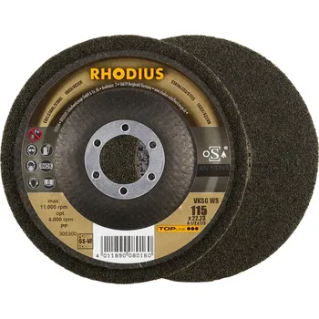 Brusný kotouč Rhodius 305300| Talíř s kompaktním rounem - rovný VKSG TOP line / 115x22,23 - 6S-velmi jemný