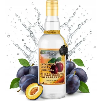 Skleněná LÁHEV SLIVOVICE ZLATÁ 500 ml Zdobená na Slivovici Louka