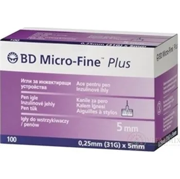 Injekční jehla BD MICRO FINE PLUS inzulínové jehly 31g - jehly do aplikátorů inzulínu (0,25 x 5 mm) 10x10 ks