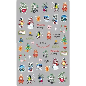 samolepka Samolepky na nehty 3D – Vánoční, zimní R129