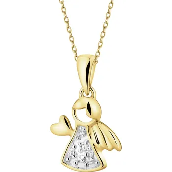 Přívěsek Zlatý přívěsek s diamanty - andílek - 0,007 ct - ryzost 585 - 101.361 Žluté zlato