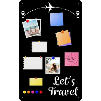 Magnetická tabule na zeď 80x50 cm Černá tabule na magnety travel
