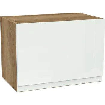 Kuchyňská skříňka Horní skříňka nad digestoř 50/36 FREZO Dub Evoke, bezúchytková čela Bílá Lesk