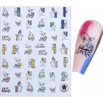 samolepka Samolepky na nehty 3D dámské PANTER HOLO R2