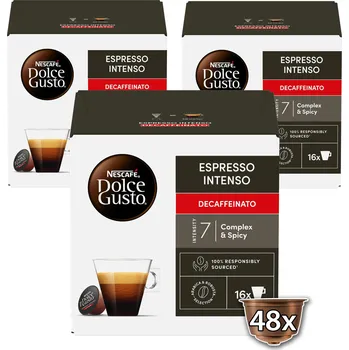 NESCAFÉ kávové kapsle Dolce Gusto Espresso Intenso Decaffeinato – 3 x 16 kapslí v balení