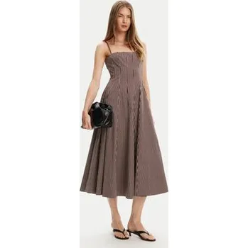 Dámské oblečení STAUD Letní šaty Wylie R25S2108YP Hnědá Slim Fit 2