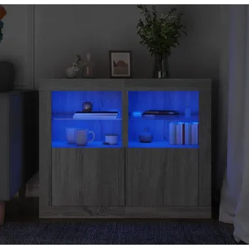 Komoda vidaXL Odkládací skříňky s LED osvětlením 2 ks kompozit [836631] Barva: šedá sonoma