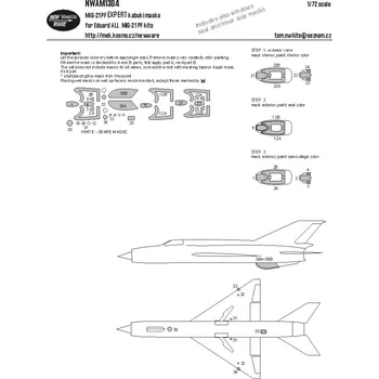 Plastikový model 1/72 Mask MiG-21 PF EXPERT (EDUARD)