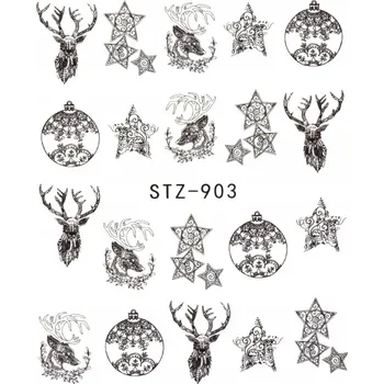 Vánoční Samolepky na nehty sněhové vločky a vodou H61