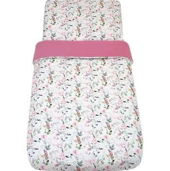 Povlečení ESITO Luxusní dětské povlečení mušelín Birdie - růžová / 100 x 135, 60 x 40 cm