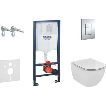 WC sada Grohe Rapid SL - Set předstěnové instalace, klozetu a sedátka Ideal Standard, Aquablade, SoftClose tlačítka Skate Cosmo, chrom 38528SET-KU