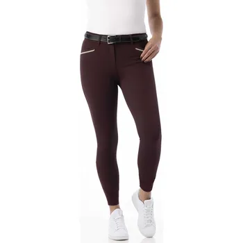 Jezdecké kalhoty EQUITHÈME Rajtky Gizel Equithème, s gripem na kolenou, dámské, red plum 40