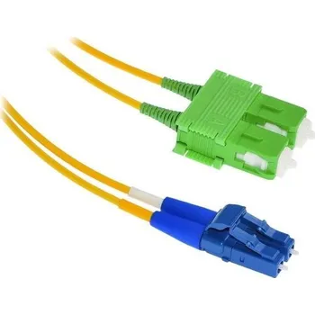 Síťový kabel XtendLan FO patch LC-SC/APC 5m 9/125, duplex, ultraflexibilní G.657.A1, LS0H, průměr 2mm, krátký vývod