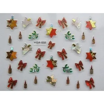 3D Samolepky na nehty vánoční ozdoby Y18