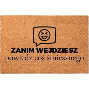 Obraz VSTUPNÍ ROHOŽKA 40X60 KOKOSOVÁ HIT NÁPIS NEŽ VSTOUPÍTE – POBAVTE NÁS