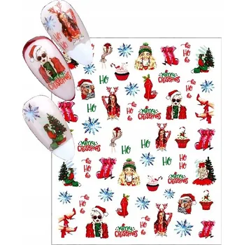 samolepka Samolepky na nehty 3D VÁNOČNÍ E174