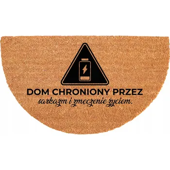 Rohožka ROHOŽKA ODOLNÁ PŮLKRUHOVÁ EKOLOGICKÁ PROTISKLUZOVÁ 40X70CM KOKOSOVÁ