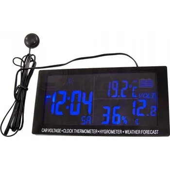 Domácí teploměr Automobilový teploměr s voltmetrem - meteostanice 12V