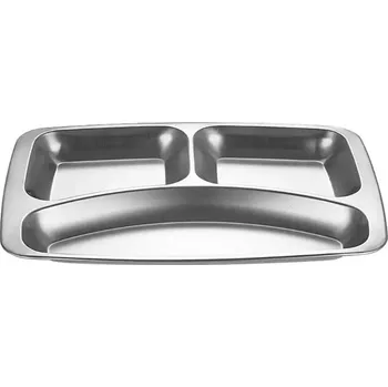 Talíř Nerezový dělený talíř pro děti | jídelní miska, jídelní podnos - 3A