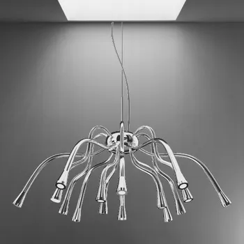 Závěsné svítidlo LUXERA stříbrné 61 cm s více než 12 světelnými body LED