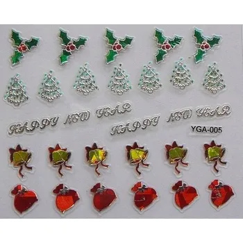 3D vánoční Samolepky na nehty OZDOBY Y39