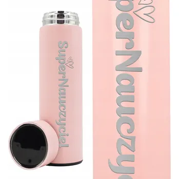 Termohrnek TERMOHRNEK Termoska Růžová s LED Displejem Dárek SUPER UČITEL