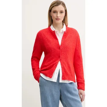 Dámský svetr Vlněný kardigan Samsoe Samsoe NOR F16422744 červená 33X, vel. M