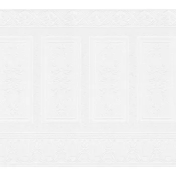 Tapeta TAPETA BÍLÁ ŠTUKATURA ZDOBENÉ PANELY JAKO LAMPERIE K MALOVÁNÍ