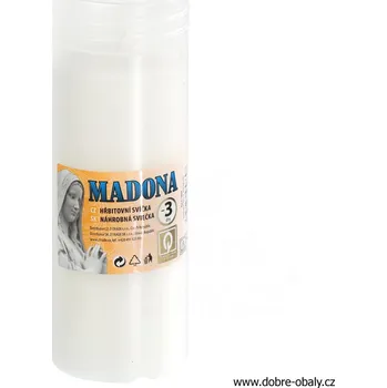 Svíčka Hřbitovní svíčka 240g BÍLÁ 3 dny hoření