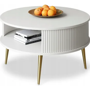 Konferenční stolek Konferenční stolek APM kulatý 76 x 76 x 44 cm bílý