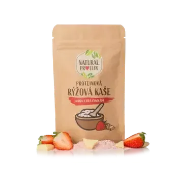 NaturalProtein Proteinová rýžová kaše - Jahoda a bílá čokoláda, 60g