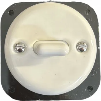 vypínač Keramický křížový vypínač pod omítku ANTICA TOOGLE bílý bez rámečku, loft styl