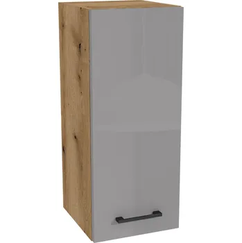 Kuchyňská skříňka Horní kuchyňská skříňka 30/72 CAPRI korpus Dub Evoke, dvířka Šedý Akryl Lesk