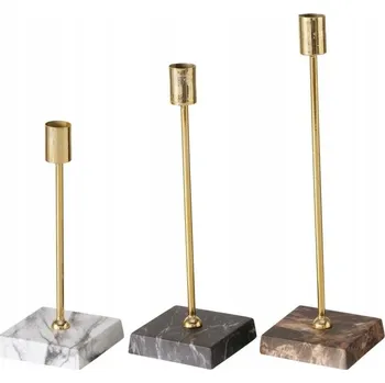 Svícen Sada svícnů na jednu svíčku, podstavec z betonu napodobujícího mramor