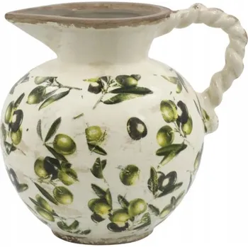 Váza Keramická váza Džbán v olivové barvě Retro Vintage