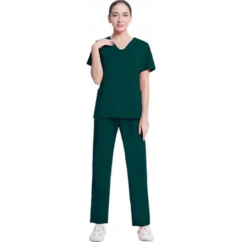 DÁMSKÝ ZDRAVOTNICKÝ KOMPLET SCRUB UNIFORM MODEL 42025 TMAVĚ ZELEŇ VELIKOST M