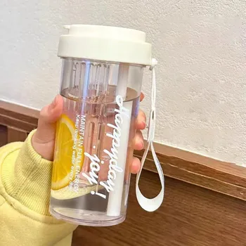 Láhev Tritan Láhev na vodu BPA free s brčkem pro letní ovoce a čaj