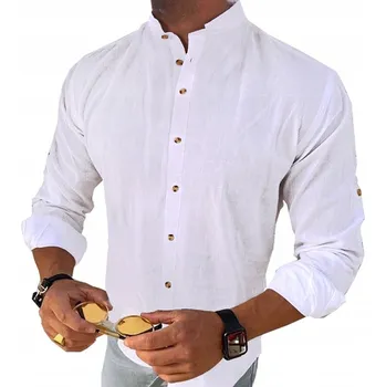 Pánská košile MONDOMEN pánská košile ležérní s dlouhým rukávem regular lněná velikost 3XL