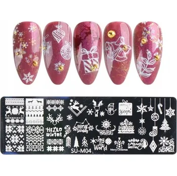 ŠABLONA NA NEHTY VÁNOČNÍ SNĚHOVÉ VLOČKY SU4